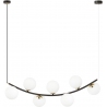 Ritz 95cm white&amp;gold&amp;black long pendant lamp with 7 glass spheres Emibig