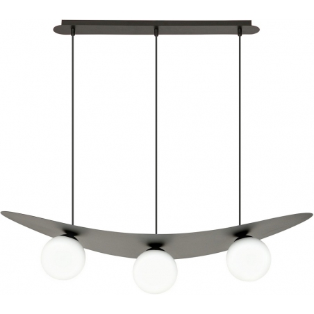 Lampy modern. Lampa wisząca nowoczesna 3 szklane kule Aura 98cm czarno-biała Emibig nad stół