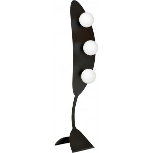 Aura black&amp;white modern floor lamp with 3 glass spheres Emibig