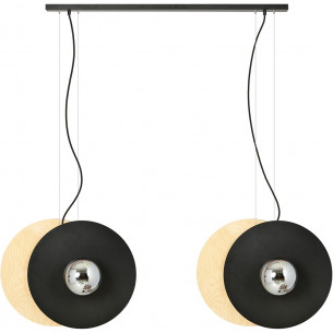 Soho 126cm wood&amp;graphite&amp;black 4-light plywood pendant lamp Emibig