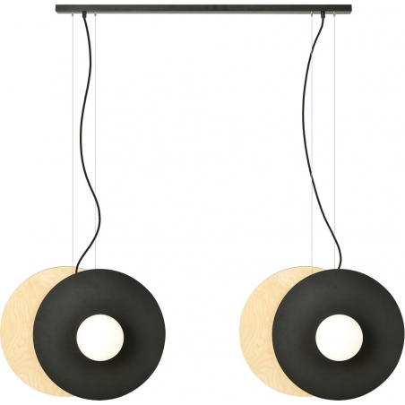Lampy modern. Lampa wisząca 4 punktowa ze sklejki Soho 126cm drewno/opal/czarny Emibig nad stół