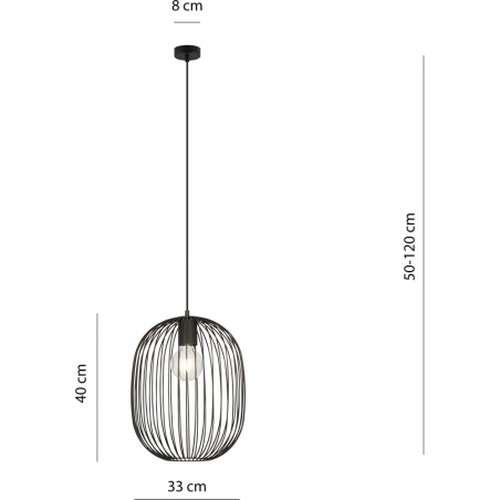 Lampy loft. Lampa wisząca druciana Onyx 33cm czarna Emibig nad stół