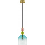 Oro 16cm blue&amp;green&amp;pink pendant decorative glass lamp