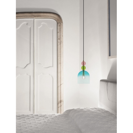 Lampa wisząca szklana dekoracyjna Oro 16cm niebieski/zielony/różowy