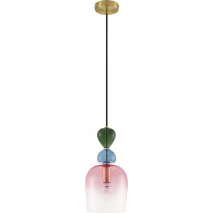 Oro 15.7cm pink&amp;blue&amp;green decorative glass pendant lamp