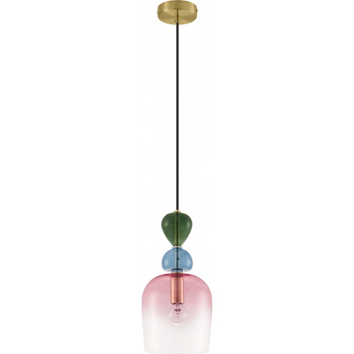 Oro 15.7cm pink&amp;blue&amp;green decorative glass pendant lamp