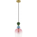 Oro 15.7cm pink&amp;blue&amp;green decorative glass pendant lamp