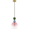 Oro 15.7cm pink&amp;blue&amp;green decorative glass pendant lamp