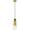 Lampy modern retro. Stylowa Lampa wisząca szklana dekoracyjna Oro 10,8cm pomarańczowy/zielony do salonu, kuchni i sypialni