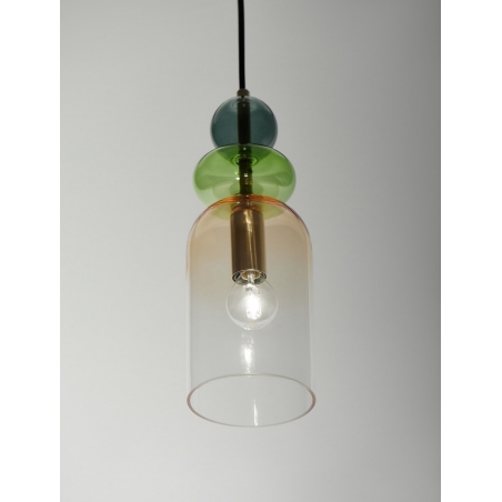 Lampa wisząca szklana dekoracyjna Oro 10,8cm pomarańczowy/zielony