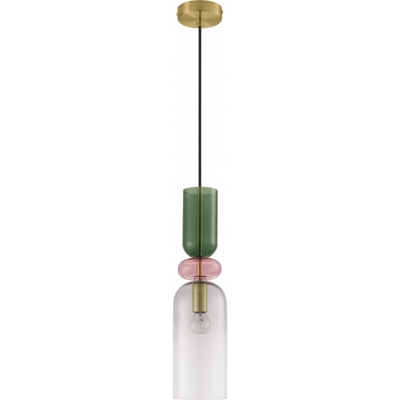 Lampy modern retro. Stylowa Lampa wisząca szklana dekoracyjna Oro 10,8cm szary/różowy/zielony do salonu, kuchni i sypialni