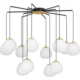 Ovum XII 75cm white&amp;gold glass pendant lamp