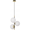 Mighty 33cm white&amp;black&amp;brass 3 glass spheres pendant lamp