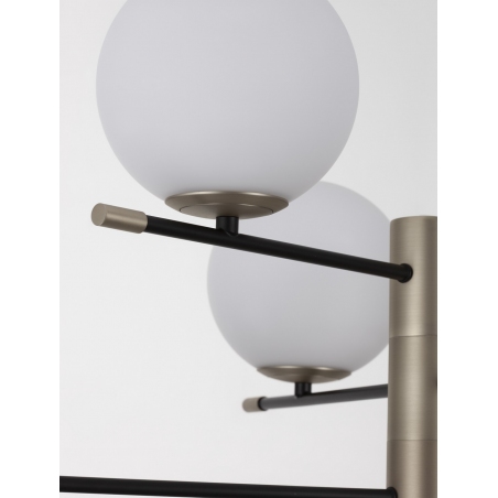 Lampy modern retro. Elegancka Lampa wisząca szklane kule Mighty 100cm biały/czarny/mosiądz nad stół