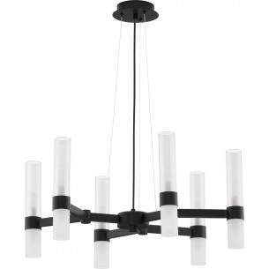 Epoch XII 70cm black matte&amp;transparent&amp;matte glass pendant glass chandelier