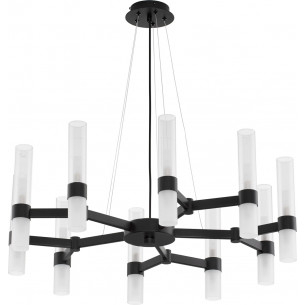 Epoch XX 85cm black matte&amp;transparent&amp;matte glass pendant glass chandelier