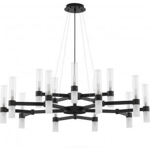 Epoch XXX 120cm black matte&amp;transparent&amp;matte glass pendant glass chandelier