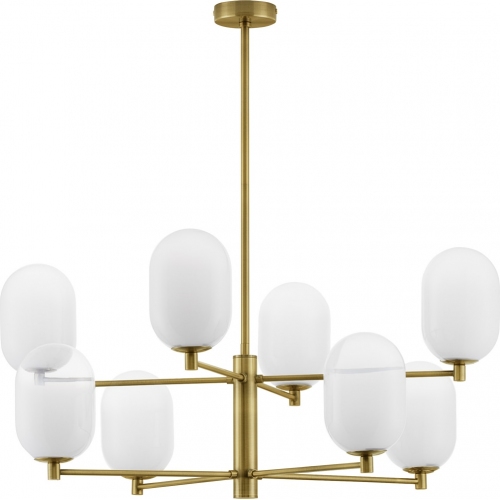 Lampa sufitowa szklana Lora VIII 80cm biały/odcienie złota