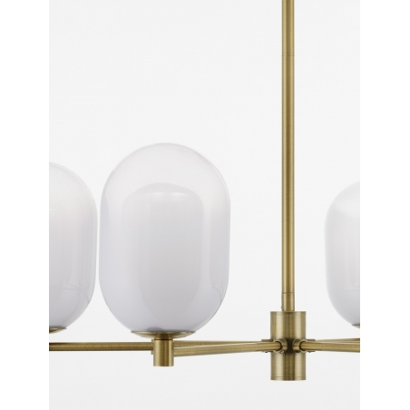 Lampa sufitowa szklana Lora VI 65cm biały/odcienie złota