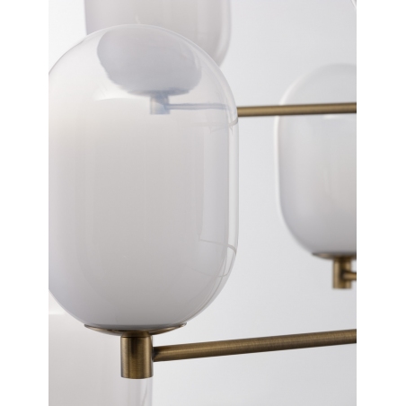 Lampa sufitowa szklana Lora XII 100cm biały/odcienie złota