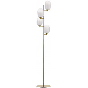 Lora white&amp;gold tones glass 4-light floor lamp