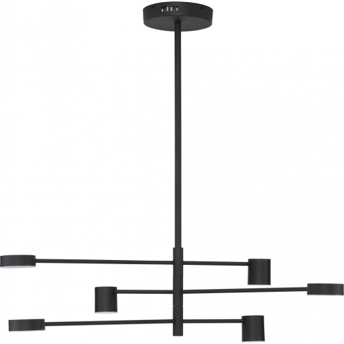 Lampy minimalistyczne. Lampa sufitowa 6 punktowa North LED 100cm czarna do salonu i nad stół