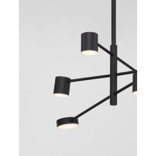 Lampy minimalistyczne. Lampa sufitowa 6 punktowa North LED 100cm czarna do salonu i nad stół 2