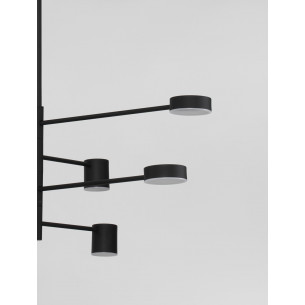 Lampy minimalistyczne. Lampa sufitowa 8 punktowa North LED 100cm czarna do salonu i nad stół 2