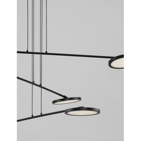 Lampy modern. Lampa wisząca nowoczesna 6 punktowa Field LED 100cm czarna do salonu