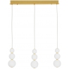 Eloise III LED 70cm white opal&amp;gold glamour glass balls pendant lamp on rail