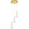 Lampa wisząca szklane kule glamour Eloise III LED 31cm biały opal/złoty