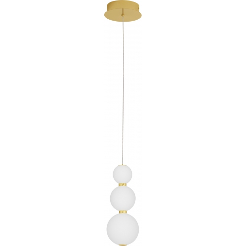 Lampy glamour. Lampa wisząca szklane kule glamour Eloise LED 10cm biały opal/złoty do sypialni i salonu