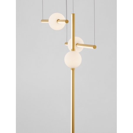Lampa wisząca glamour 3 punktowa Marks LED 89cm biały opal/złoty