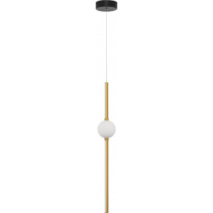 Marks LED 12cm white opal&amp;gold glamour pendant lamp