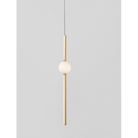 Lampa wisząca glamour Marks LED 12cm biały opal/złoty