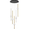 Lampa wisząca glamour 5 punktowa Marks LED 52cm biały opal/złoty