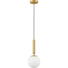Impress 15cm white opal&amp;brass glass globe glamour pendant lamp