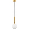 Lampa wisząca szklana kula glamour Impress 15cm biały opal/mosiądz