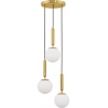 Impress 35cm white opal&amp;brass glamour pendant lamp with 3 glass globes