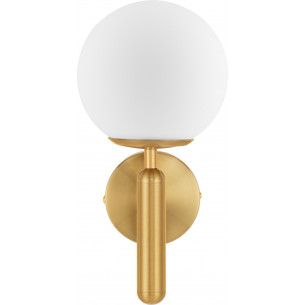 Impress white opal&amp;brass glamour glass globe wall lamp