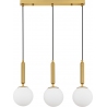 Impress 60cm white opal&amp;brass 3 glass globes pendant lamp