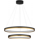 Davis II LED 80cm black&amp;gold brass round pendant lamp