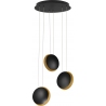 Case LED 48cm black&amp;gold modern 3-light pendant lamp