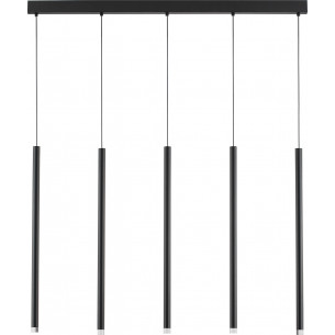 Navrati LED V 110cm black tubes pendant lamp on rail