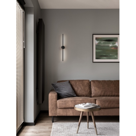 Lampy minimalistyczne. Kinkiet podłużny minimalistyczny String LED 60cm czarny do salonu i sypialni