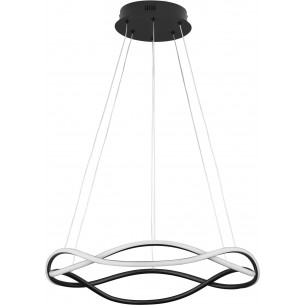 Lampy nowoczesne. Duża Lampa wisząca nowoczesna Nanni LED 60cm czarna do salonu i jadalni