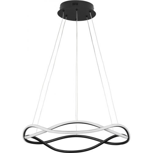 Lampy nowoczesne. Duża Lampa wisząca nowoczesna Nanni LED 60cm czarna do salonu i jadalni