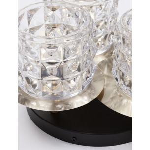 Waan 36cm transparent&amp;gold&amp;black glass 3-light ceiling lamp 2