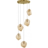 Luxe V 40cm amber 5-light glass pendant lamp