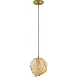 Luxe 18cm amber glamour glass pendant lamp